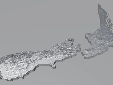 New Zealand terrain map 3D Model