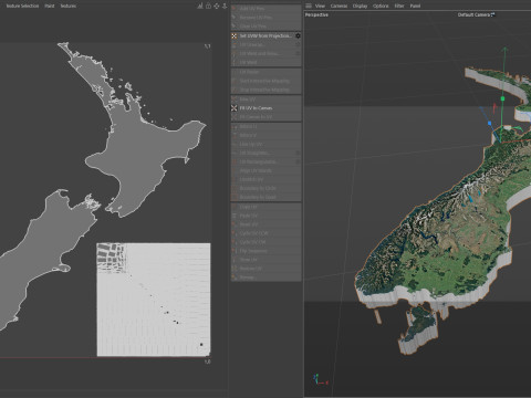 New Zealand terrain map Modello 3D