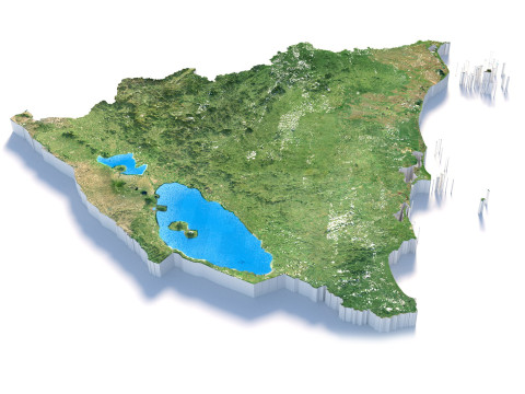 Nicaragua terrain map 3D Модель