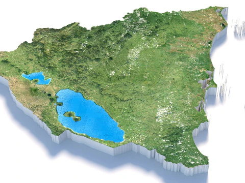 Nicaragua terrain map 3D Model