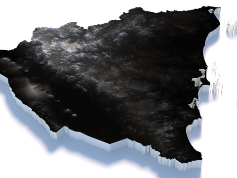 Nicaragua terrain map 3D 模型