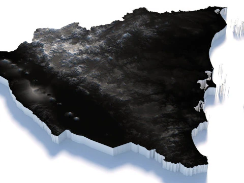 Nicaragua terrain map 3D Model