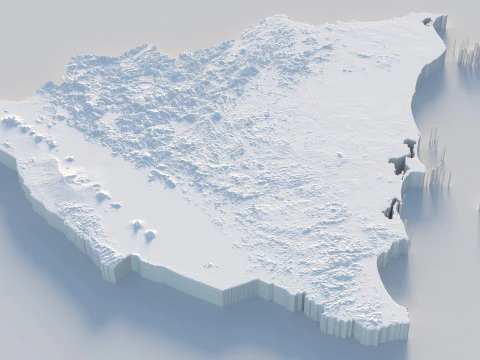 Nicaragua terrain map 3D Model