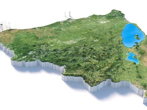 Nicaragua terrain map 3D 模型