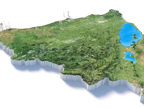 Nicaragua terrain map 3D Model