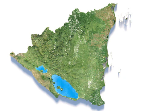 Nicaragua terrain map 3D Model