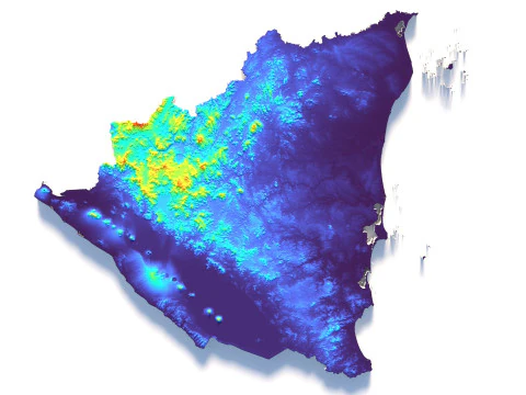 Nicaragua terrain map 3D Model