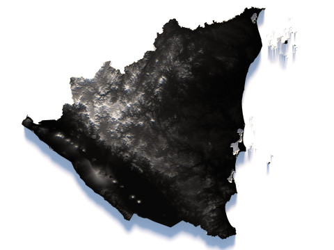 Nicaragua terrain map 3D 模型