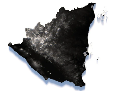 Nicaragua terrain map 3D Model
