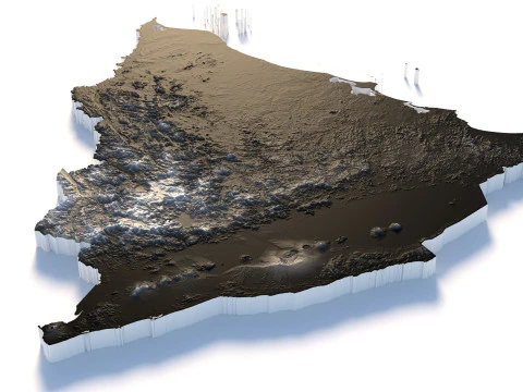 Nicaragua terrain map 3D Model