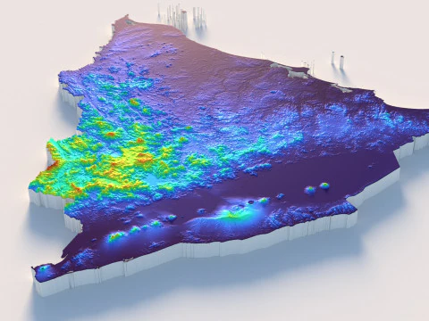 Nicaragua terrain map 3D Model