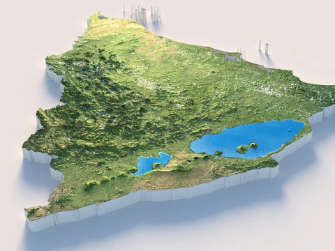 Nicaragua terrain map 3D Model