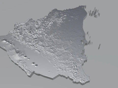 Nicaragua terrain map 3D Model