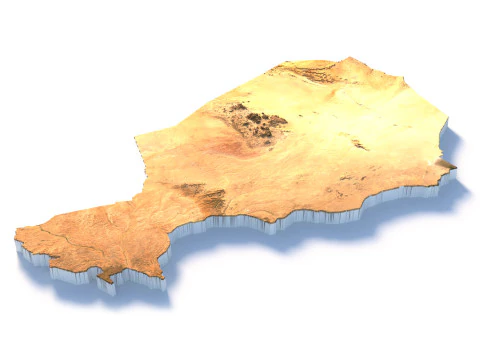 Niger terrain map 3D Model