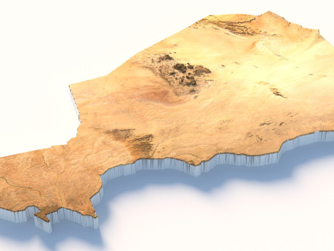 Niger terrain map Modelo 3D
