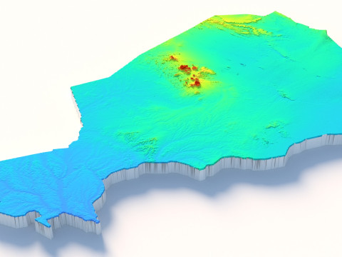 Niger terrain map Modelo 3D