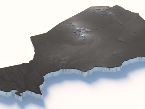 Niger terrain map Modelo 3D