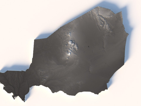 Niger terrain map Modelo 3D