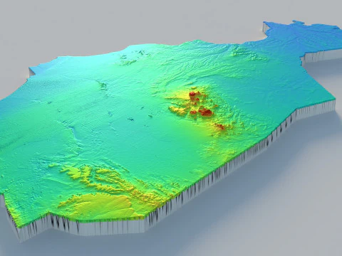 Niger terrain map 3D Model