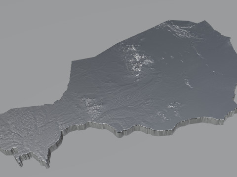 Niger terrain map Modelo 3D