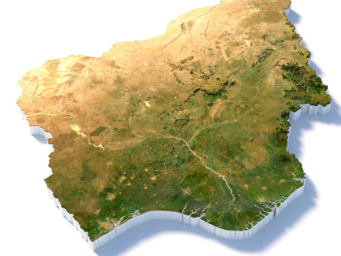 Nigeria terrain map Modello 3D