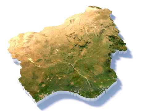 Nigeria terrain map 3D Model