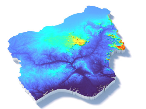 Nigeria terrain map 3D Model