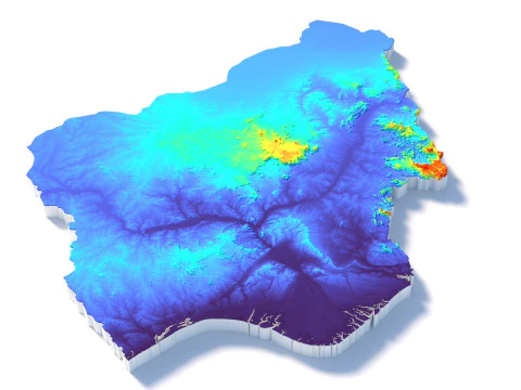Nigeria terrain map 3D Model
