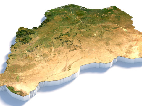 Nigeria terrain map 3D Model