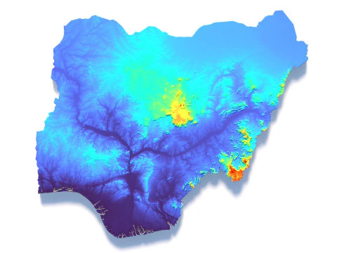 Nigeria terrain map 3D Model