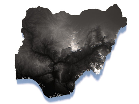 Nigeria terrain map 3D Model
