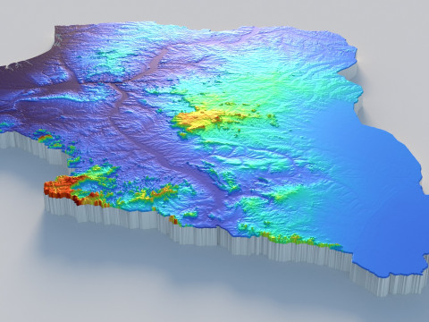 Nigeria terrain map 3D Model