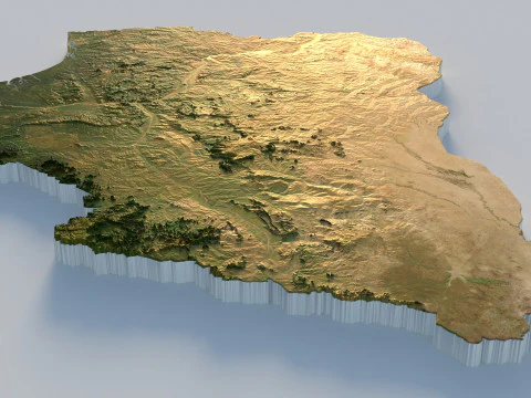 Nigeria terrain map 3D Model