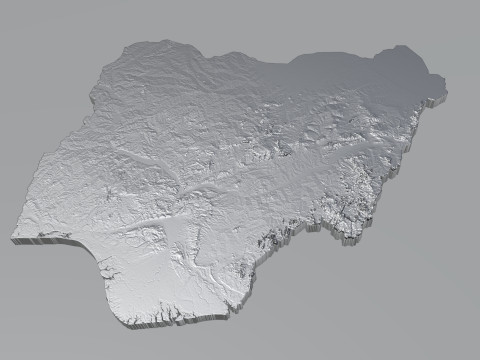 Nigeria terrain map 3D Model