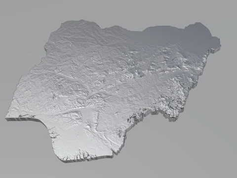 Nigeria terrain map 3D Model
