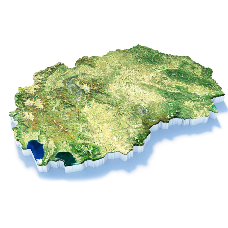 North Macedonia terrain map 3D Model .c4d .max .obj .3ds .fbx .stl .blend 
