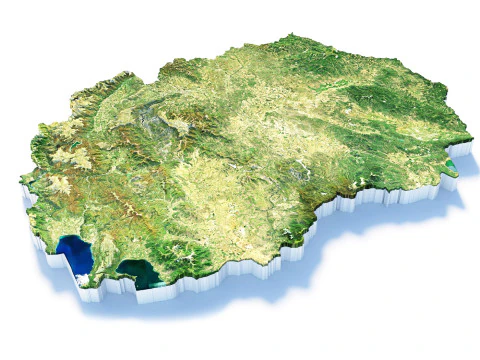 North Macedonia terrain map 3D Model