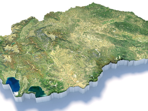 North Macedonia terrain map 3D Model
