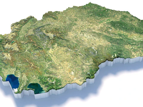 North Macedonia terrain map 3D Model