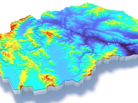 North Macedonia terrain map 3D Model