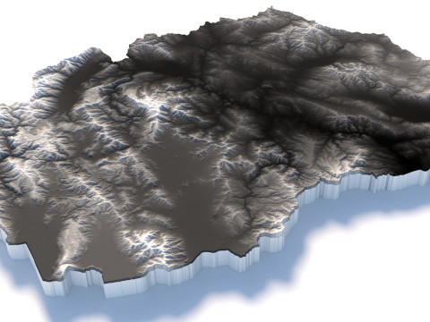North Macedonia terrain map 3D Model