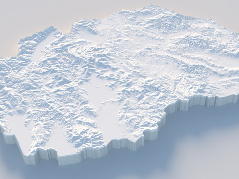 North Macedonia terrain map 3D Model