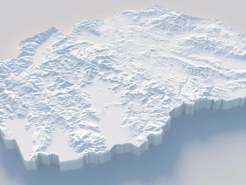 North Macedonia terrain map 3D Model