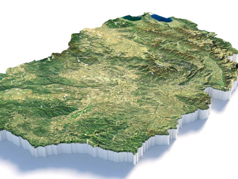 North Macedonia terrain map 3D Model