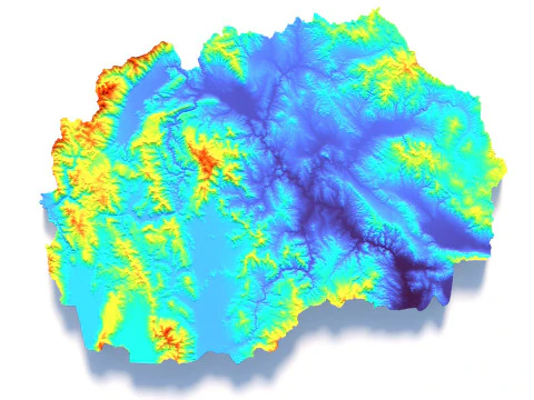 North Macedonia terrain map 3D Model