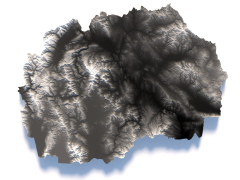 North Macedonia terrain map 3D Model