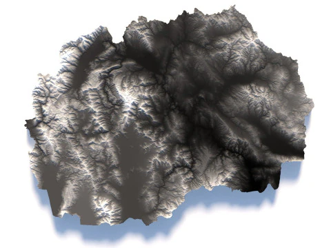 North Macedonia terrain map 3D Model