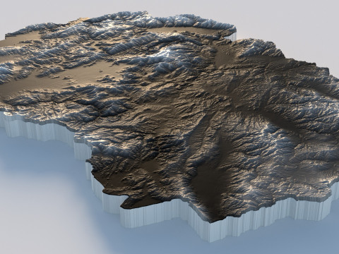 North Macedonia terrain map 3D Model