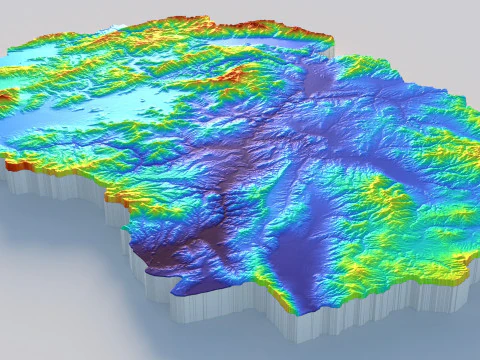 North Macedonia terrain map 3D Model