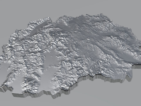 North Macedonia terrain map 3D Model